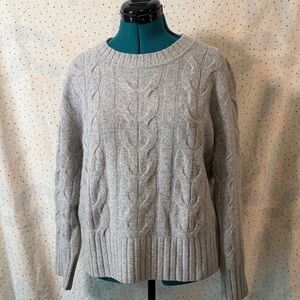 Banana Republic Light Gray Cable Knit Sweater